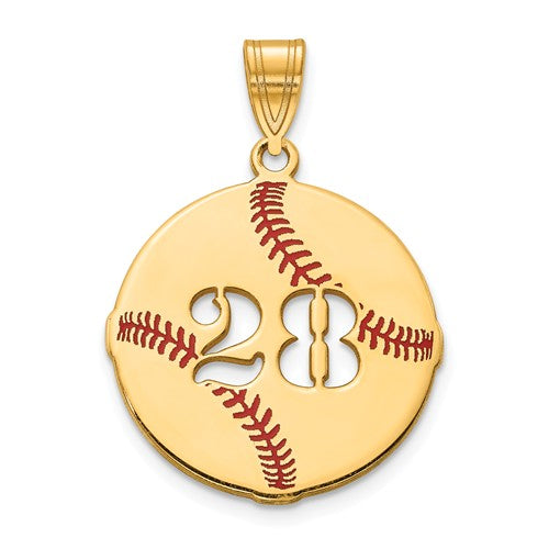 Baseball Softball Cutout Number Pendant-XNA926GP-Chris's Jewelry