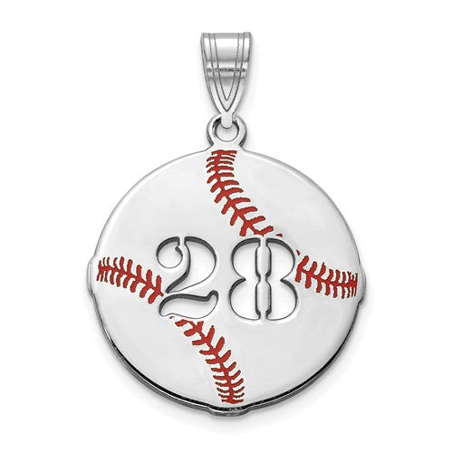Baseball Softball Cutout Number Pendant-XNA926SS-Chris's Jewelry