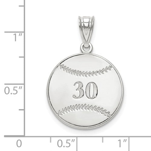Baseball Softball Number And Name Pendant - Sterling Silver or Solid Gold-Chris's Jewelry