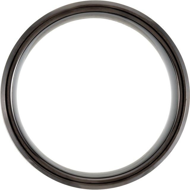 Black & Blue PVD Tungsten 8 mm Grooved Band-Chris's Jewelry