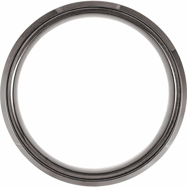 Black PVD & Tungsten Beveled-Edge 8mm Band-Chris's Jewelry