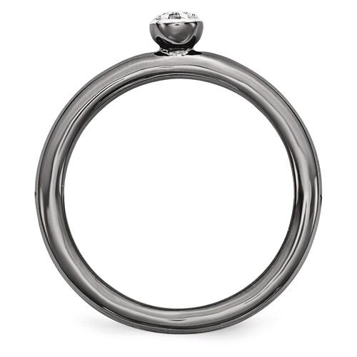Black-Plated Sterling Silver Stackable Expressions Diamond Ring-Chris's Jewelry