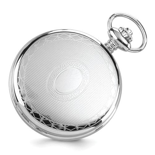 Charles Hubert Stainless Steel Oval Design Pocket Watch - Engravable-XWA4467-Chris's Jewelry