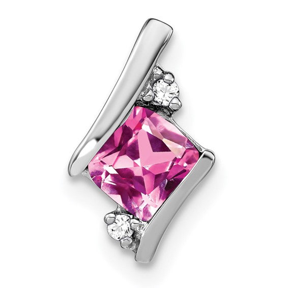 Cushion Cut Gemstone & Diamond Pendants-PM7398-CPS-002-SSA-Chris's Jewelry