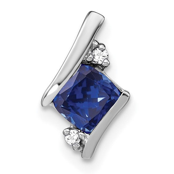 Cushion Cut Gemstone & Diamond Pendants-PM7398-CSA-002-SSA-Chris's Jewelry