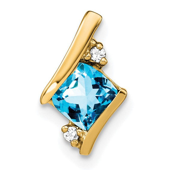 Cushion Cut Gemstone & Diamond Pendants-PM7398-BT-002-1YA-Chris's Jewelry