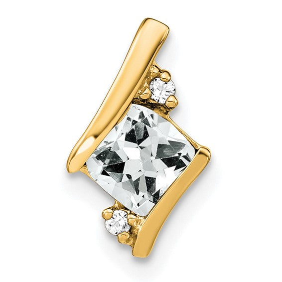 Cushion Cut Gemstone & Diamond Pendants-PM7398-WT-002-1YA-Chris's Jewelry
