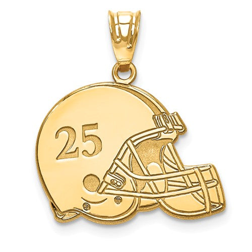 Football Helmet with Number and Engraved Name Pendant Football Helmet with Number and Engraved Name Pendant