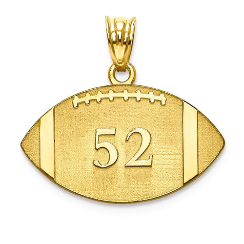 Football Number And Name Pendant - Sterling Silver or Solid Gold-XNA694SS-Chris's Jewelry