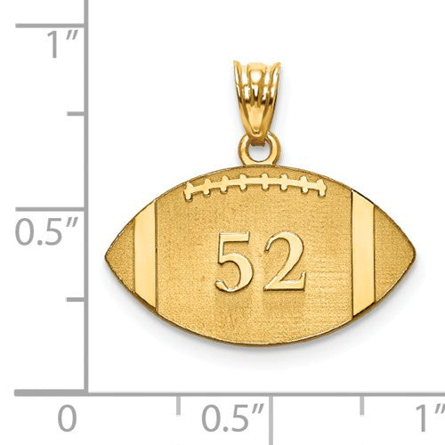 Football Number And Name Pendant - Sterling Silver or Solid Gold-Chris's Jewelry