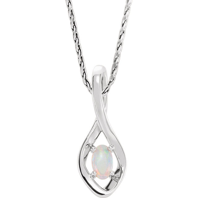 Freeform Infinity Inspired Genuine Opal Pendant or Necklace-86584:60000:P-Chris's Jewelry