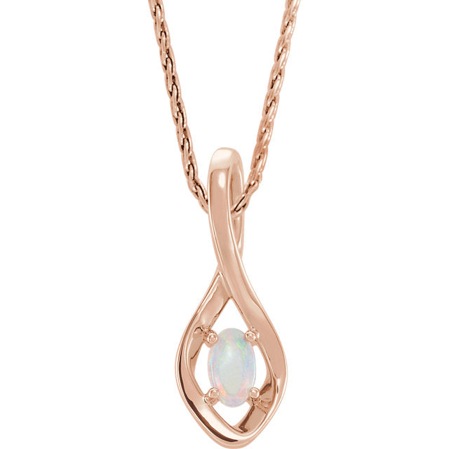 Freeform Infinity Inspired Genuine Opal Pendant or Necklace-86584:60002:P-Chris's Jewelry