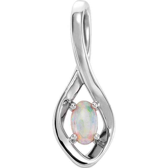Freeform Infinity Inspired Genuine Opal Pendant or Necklace-86584:600:P-Chris's Jewelry