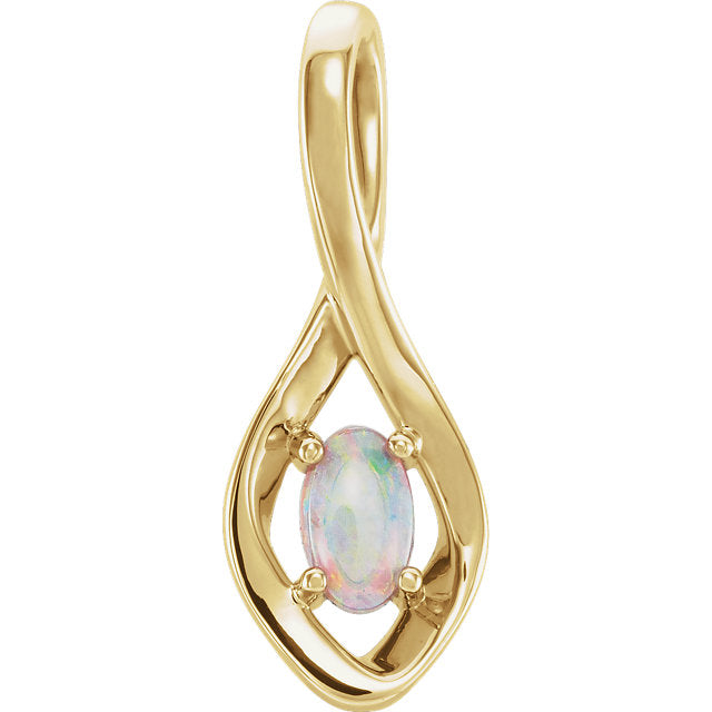 Freeform Infinity Inspired Genuine Opal Pendant or Necklace-86584:601:P-Chris's Jewelry