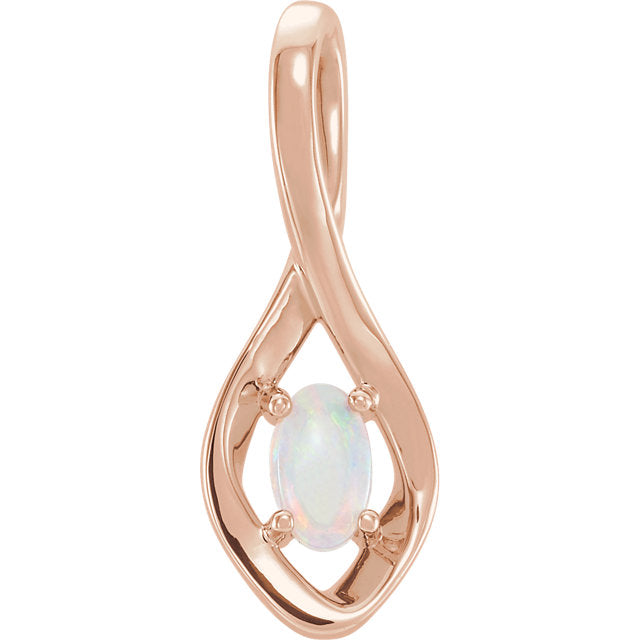 Freeform Infinity Inspired Genuine Opal Pendant or Necklace-86584:602:P-Chris's Jewelry