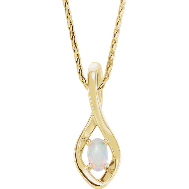 Freeform Infinity Inspired Genuine Opal Pendant or Necklace-86584:60001:P-Chris's Jewelry