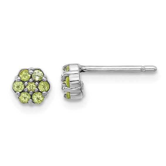 Gemstone Flower Post Earrings-QE17760PE-Chris's Jewelry