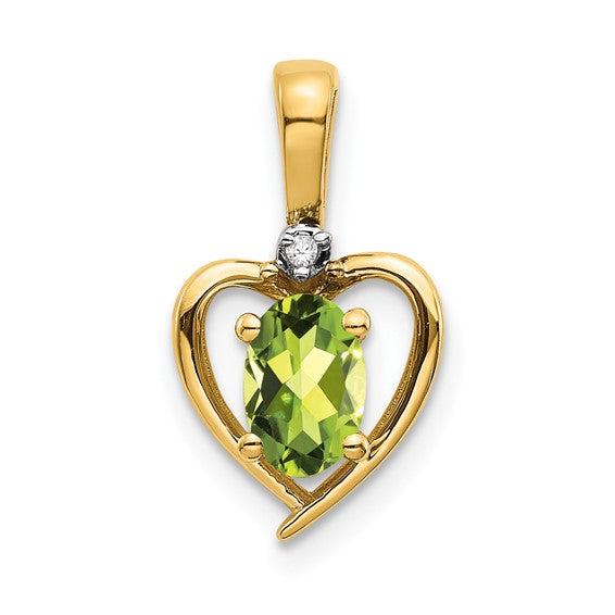 Gemstone and Diamond Heart Pendants-Chris's Jewelry