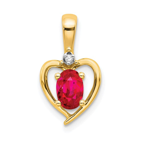 Gemstone and Diamond Heart Pendants-Chris's Jewelry