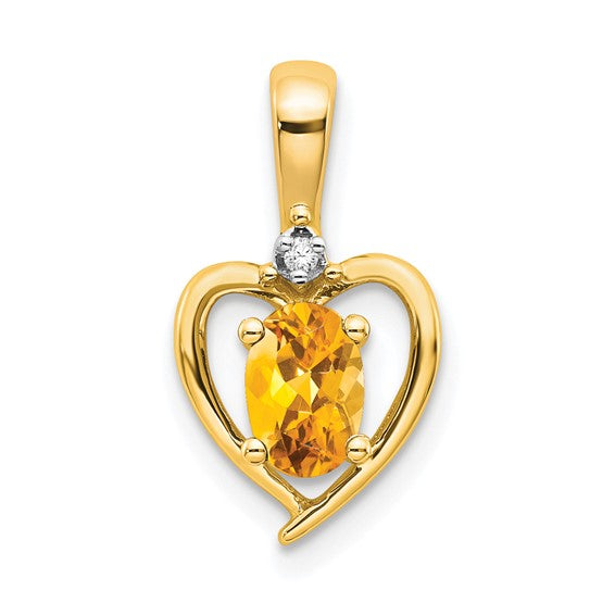Gemstone and Diamond Heart Pendants-Chris's Jewelry