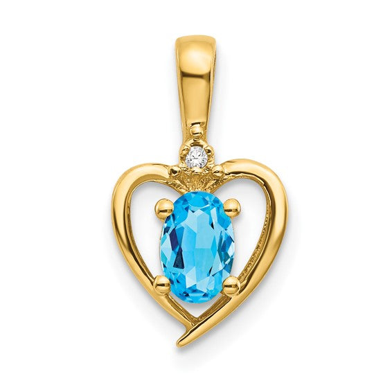 Gemstone and Diamond Heart Pendants-XBS511-Chris's Jewelry