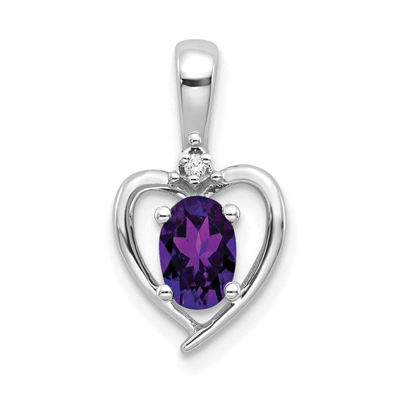 Gemstone and Diamond Heart Pendants-XBS445-Chris's Jewelry