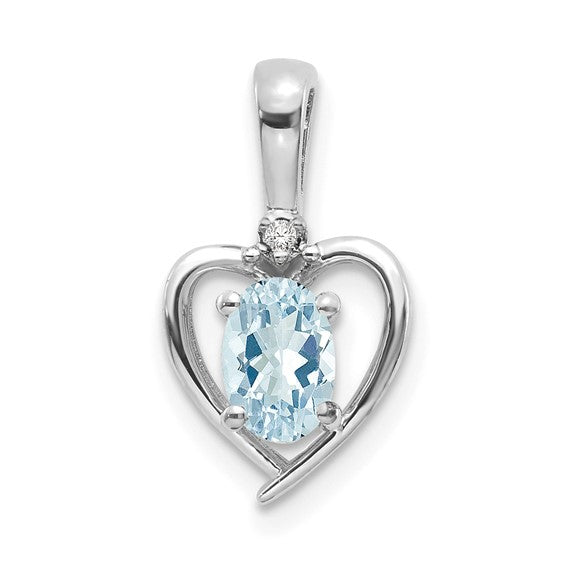 Gemstone and Diamond Heart Pendants-XBS456-Chris's Jewelry
