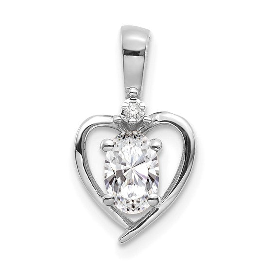 Gemstone and Diamond Heart Pendants-XBS457-Chris's Jewelry