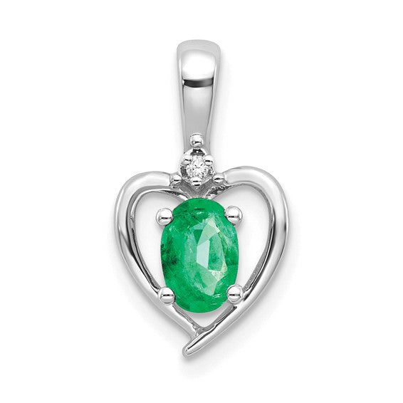 Gemstone and Diamond Heart Pendants-XBS458-Chris's Jewelry
