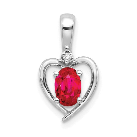 Gemstone and Diamond Heart Pendants-XBS460-Chris's Jewelry