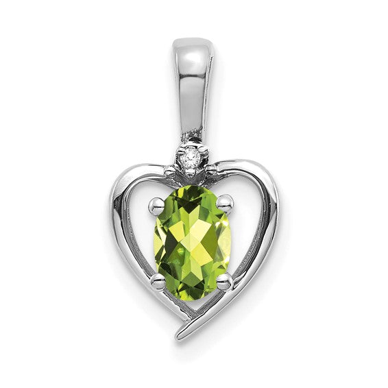 Gemstone and Diamond Heart Pendants-XBS471-Chris's Jewelry