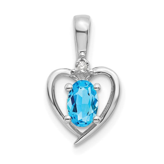Gemstone and Diamond Heart Pendants-XBS475-Chris's Jewelry