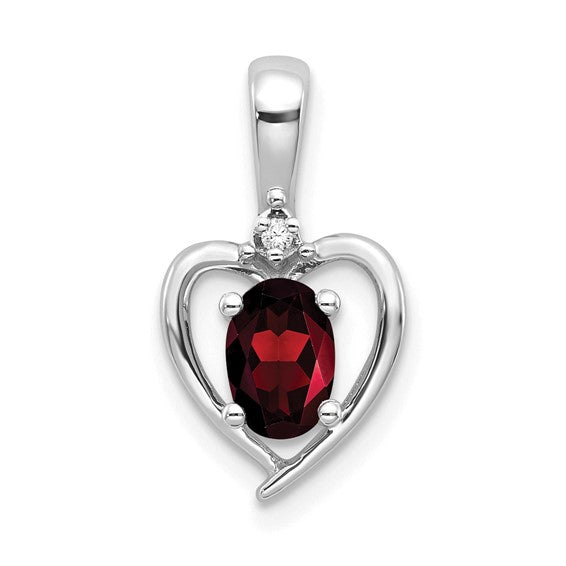 Gemstone and Diamond Heart Pendants-XBS444-Chris's Jewelry