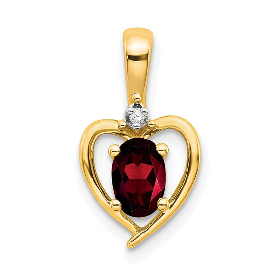 Gemstone and Diamond Heart Pendants-XBS480-Chris's Jewelry