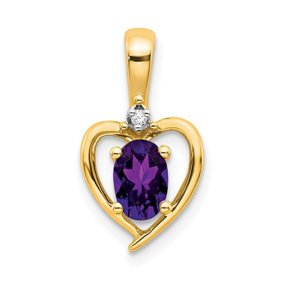 Gemstone and Diamond Heart Pendants-XBS481-Chris's Jewelry