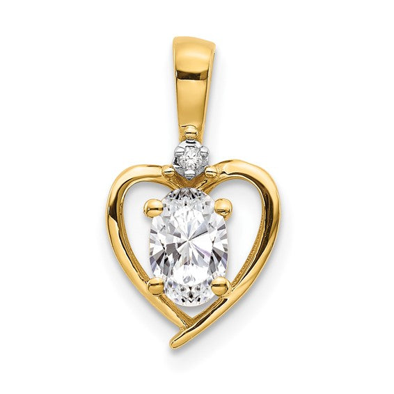 Gemstone and Diamond Heart Pendants-XBS493-Chris's Jewelry