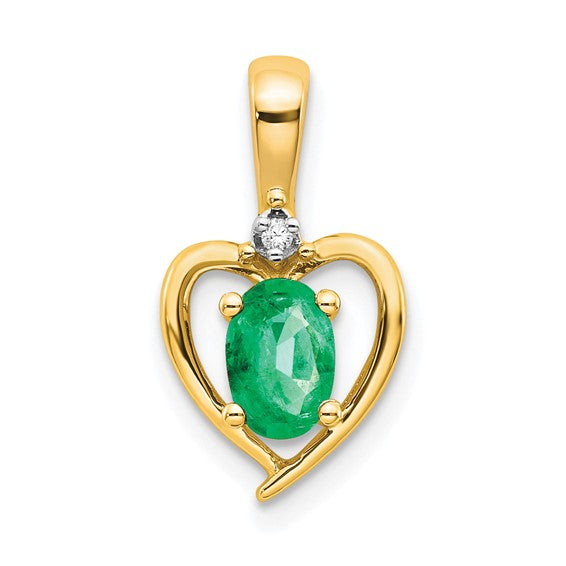 Gemstone and Diamond Heart Pendants-10XBS494-Chris's Jewelry
