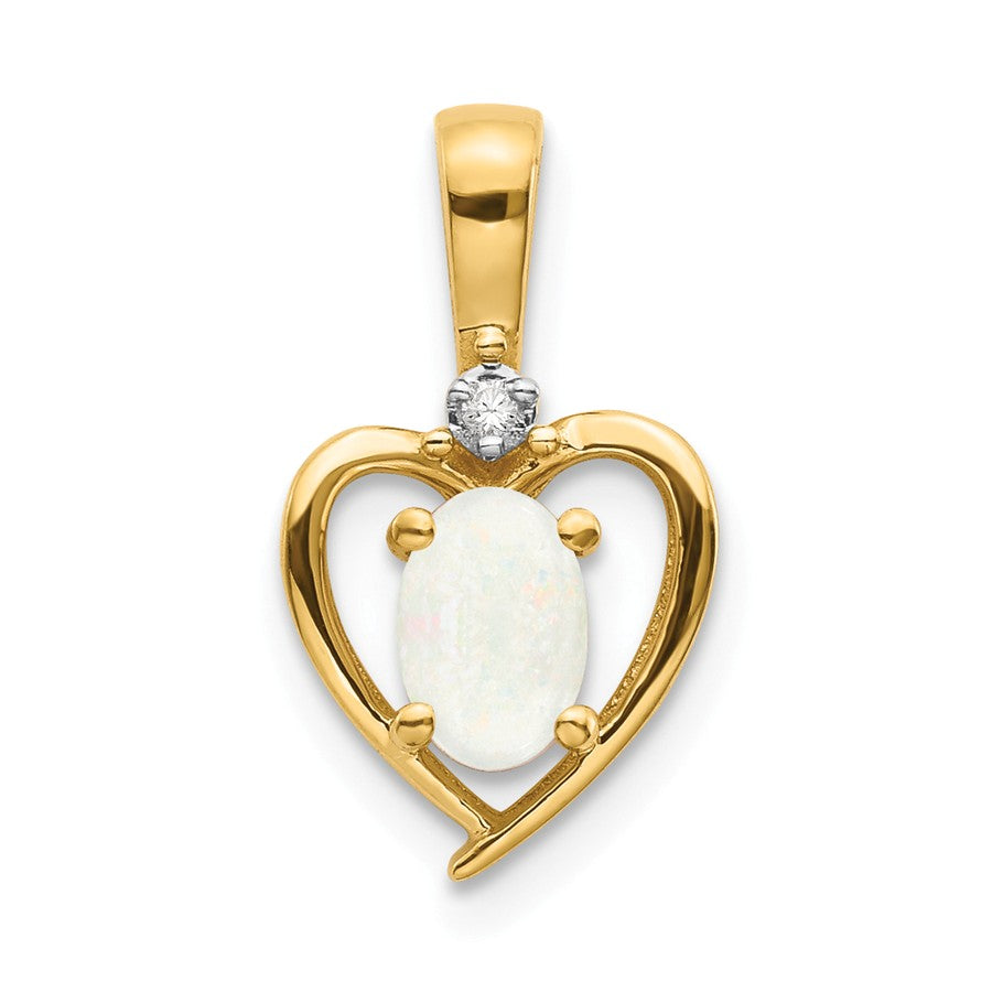 Gemstone and Diamond Heart Pendants-10XBS509-Chris's Jewelry