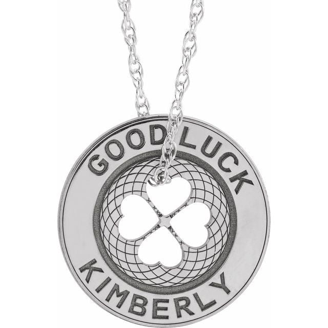 Good Luck Token Necklace with Engraved Name-Chris's Jewelry