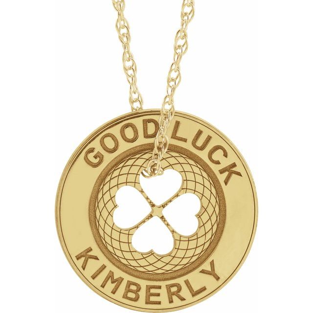Good Luck Token Necklace with Engraved Name-Chris's Jewelry