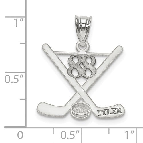 Hockey Number And Name Pendant - Sterling Silver or Solid Gold-Chris's Jewelry