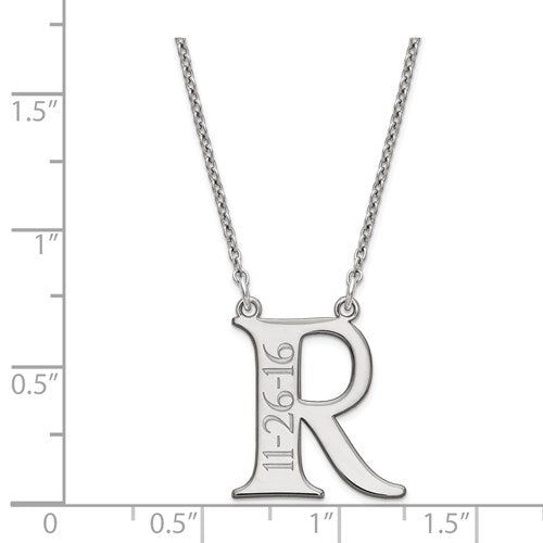 Initial and Engraved Date Necklace-Chris's Jewelry