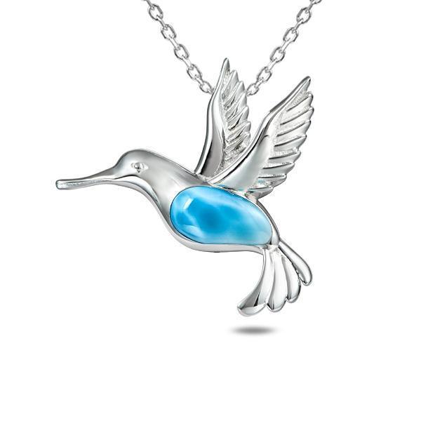 Larimar Flying Hummingbird Pendant by Alamea-885-81-01-Chris's Jewelry