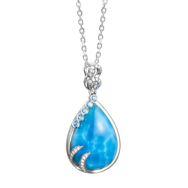 Larimar Tears of Joy with Blue Topaz Pendant by Alamea-652-81-01-Chris's Jewelry