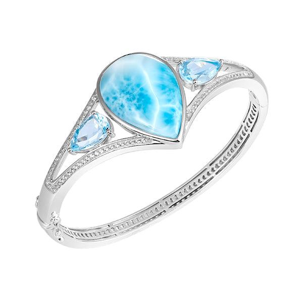 Sea Star Water of Life Larimar Topaz Sleek Bangle Bracelet by Alamea Sea Star Water of Life Larimar Topaz Sleek Bangle Bracelet by Alamea