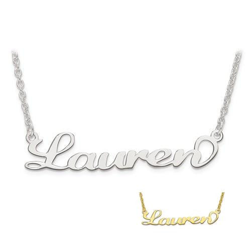 Laser Cut Name Necklace in Sterling Silver or Gold (25)-Chris's Jewelry