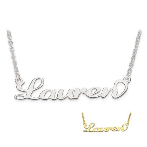 Laser Cut Name Necklace in Sterling Silver or Solid Gold (25)
