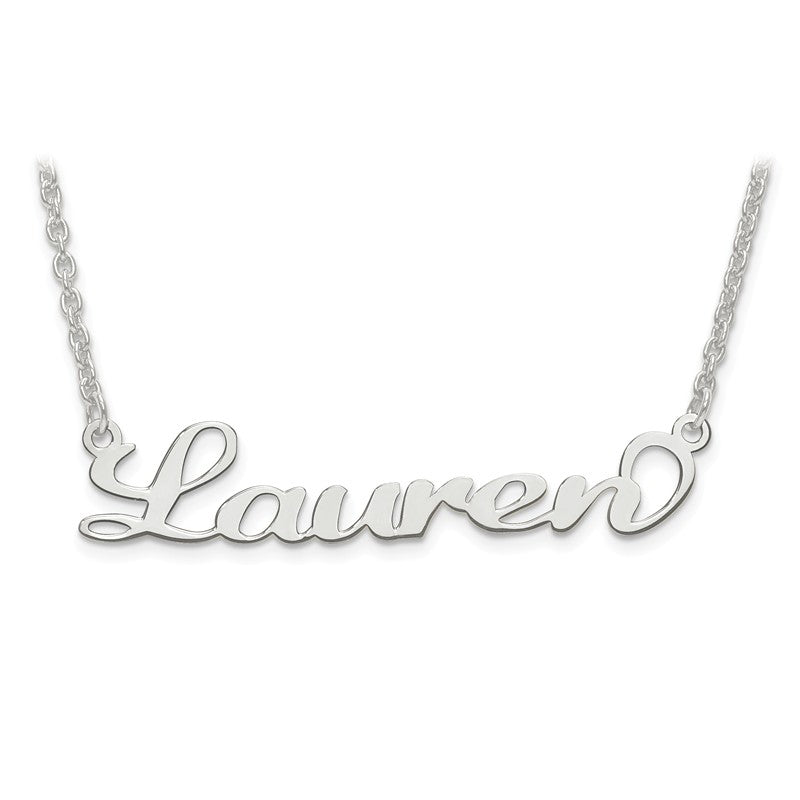 Laser Cut Name Necklace in Sterling Silver or Gold (25)-XNA634SS-Chris's Jewelry