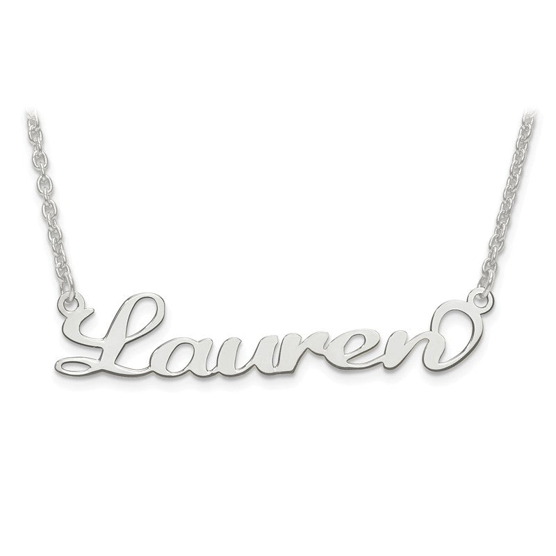 Laser Cut Name Necklace in Sterling Silver or Solid Gold (25)