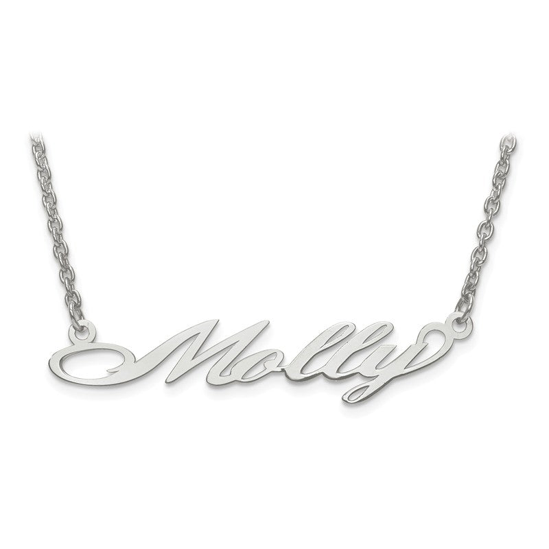 Laser Cut Name Necklace in Sterling Silver or Gold (27)-XNA636SS-Chris's Jewelry